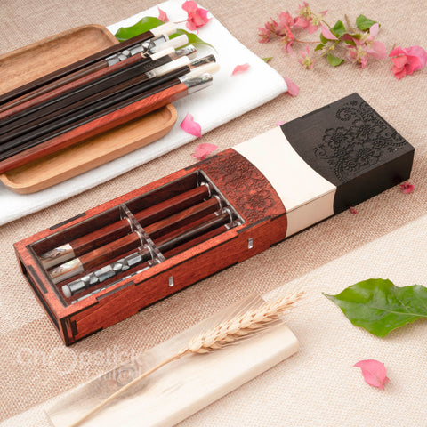 Chopsticks with Box Couple Chopsticks Box Case. Box for 2 pairs