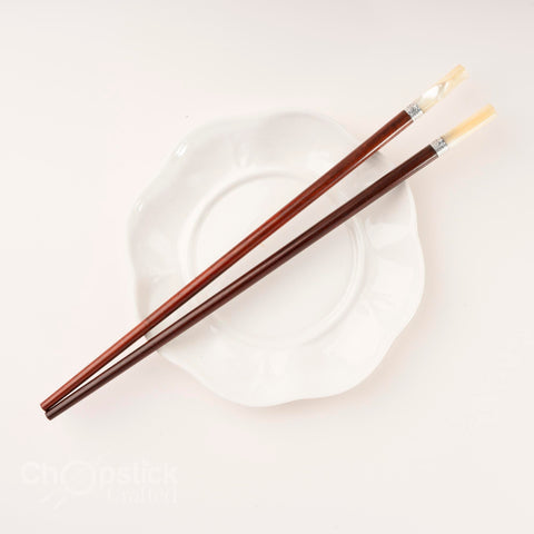Premium Chopsticks Silver and shell wrapped chopsticks with luxury box.