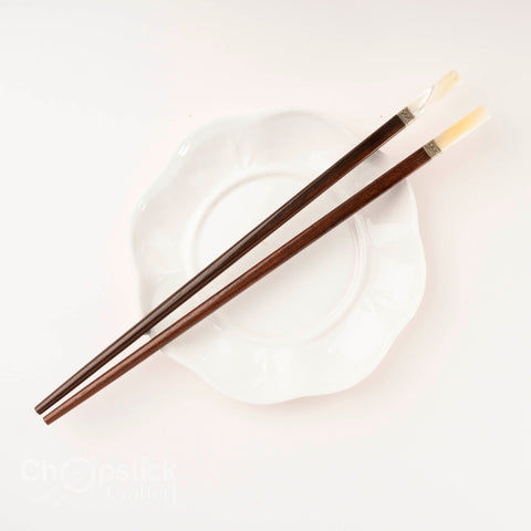 Super VIP silver-rimmed square rosewood chopsticks. Free Personalized Engraving