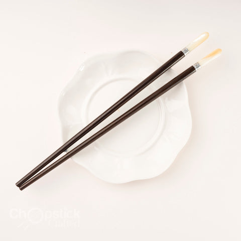 Super VIP silver rimmed rosewood round chopsticks. Free Personalized Engraving