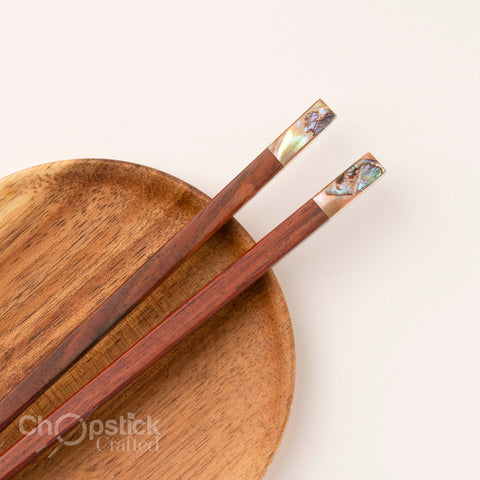 Australian abalone-head wooden Trac chopsticks. Personalized Engraving