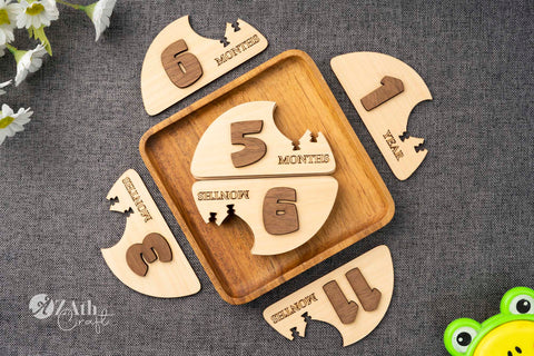 Hello World! Wooden Milestone Markers: Taxi Edition for Baby's First Year