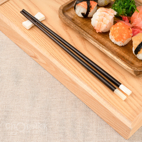 Round rosewood chopsticks with New Zealand sea snail head. Personalized Engraving