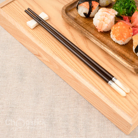 Super VIP silver rimmed rosewood round chopsticks. Free Personalized Engraving