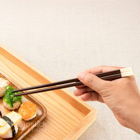 Square rosewood chopsticks with New Zealand sea snail head. Personalized Engraving