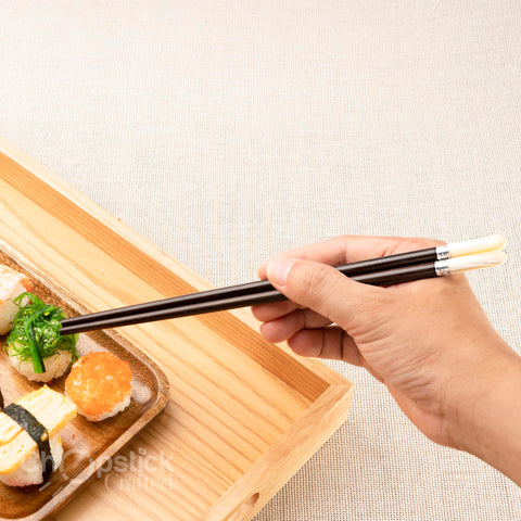 Super VIP silver rimmed rosewood round chopsticks. Free Personalized Engraving