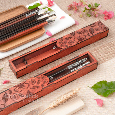 Personalized Chopstick Set with Premium Red Box