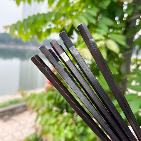 Personalized Japanese Chopsticks with Cowhide leather Bag Handmade.