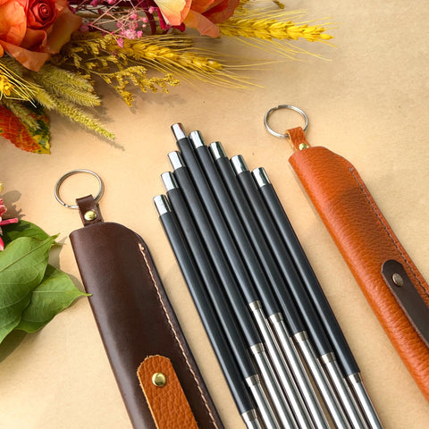 Personalized Fiberglass Chopsticks Pouch Leather.