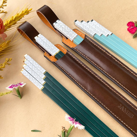 Personalized Fiberglass Chopsticks Pouch Leather.