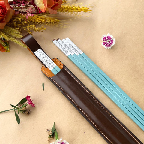 Personalized Fiberglass Chopsticks Pouch Leather.