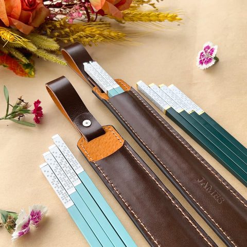 Personalized Fiberglass Chopsticks Pouch Leather.
