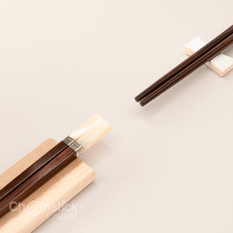 Super VIP silver-rimmed square rosewood chopsticks. Free Personalized Engraving