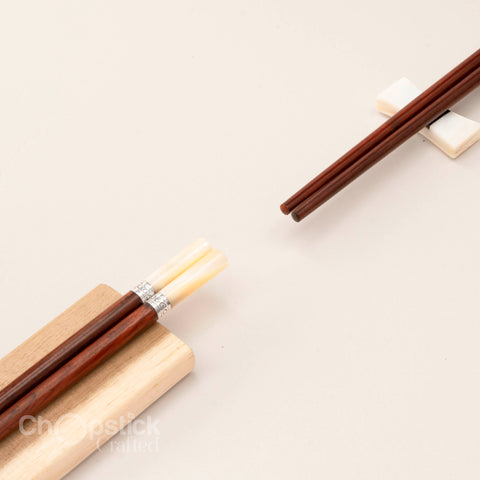 Premium Chopsticks Silver and shell wrapped chopsticks with luxury box.