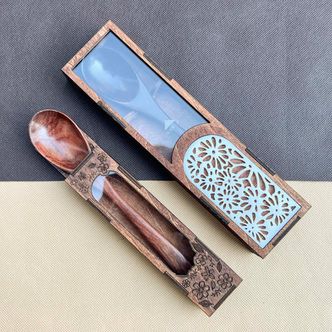 Personalized Wooden Spoon Box Laser Engraved Spoon.