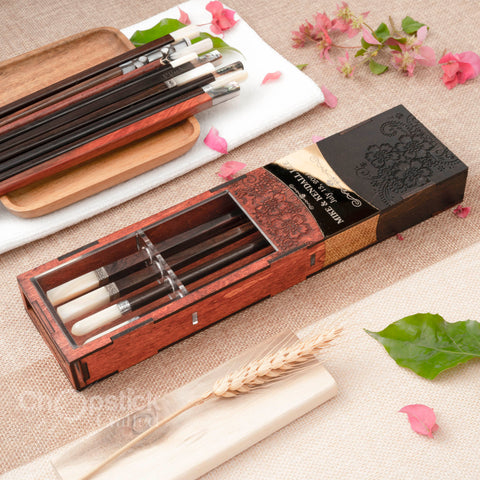 Premium Chopsticks with Box Couple Chopsticks Box Case. Box for 2 pairs