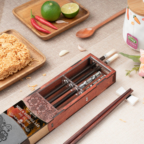 Premium Chopsticks with Box Couple Chopsticks Box Case. Box for 2 pairs