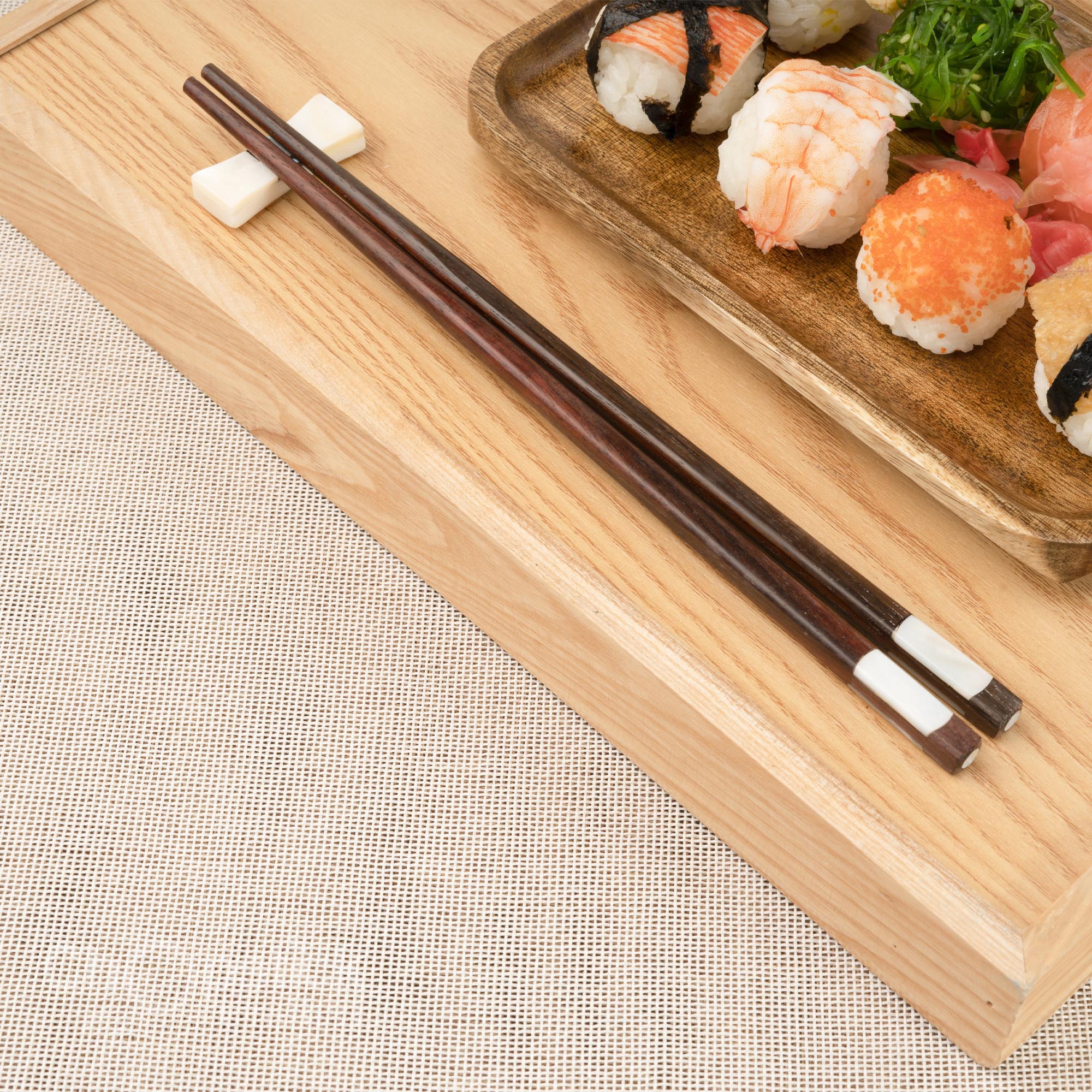 Outlet Hardwood Sushi Board with Hardwood Chopsticks