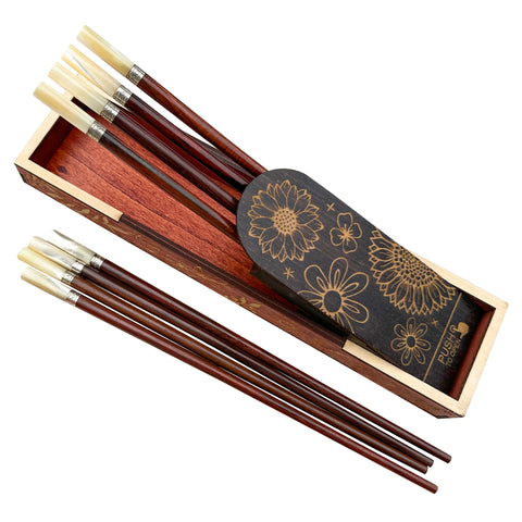 Premium Chopsticks Silver and shell wrapped chopsticks with luxury box.