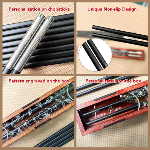 Personalized Fiberglass Chopsticks Box.